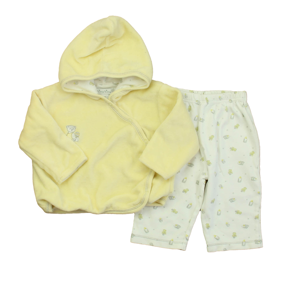 Kissy Kissy Unisex Yellow | White Bears Apparel Sets size: 6-9 Months